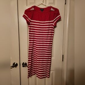 Ralph Lauren Red and White Midi Dress